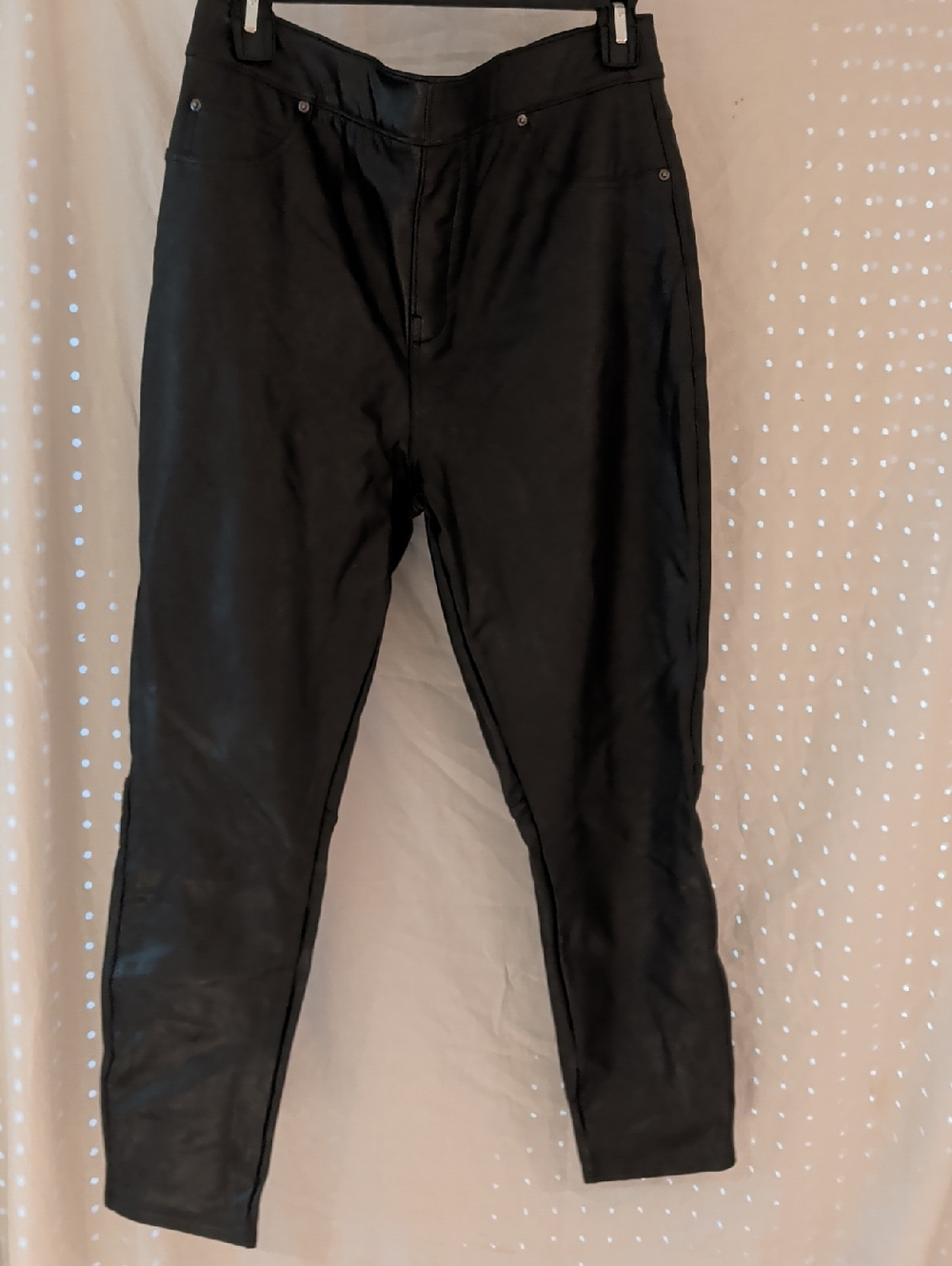 SPANX Black Faux Leather Pull-On Leggings